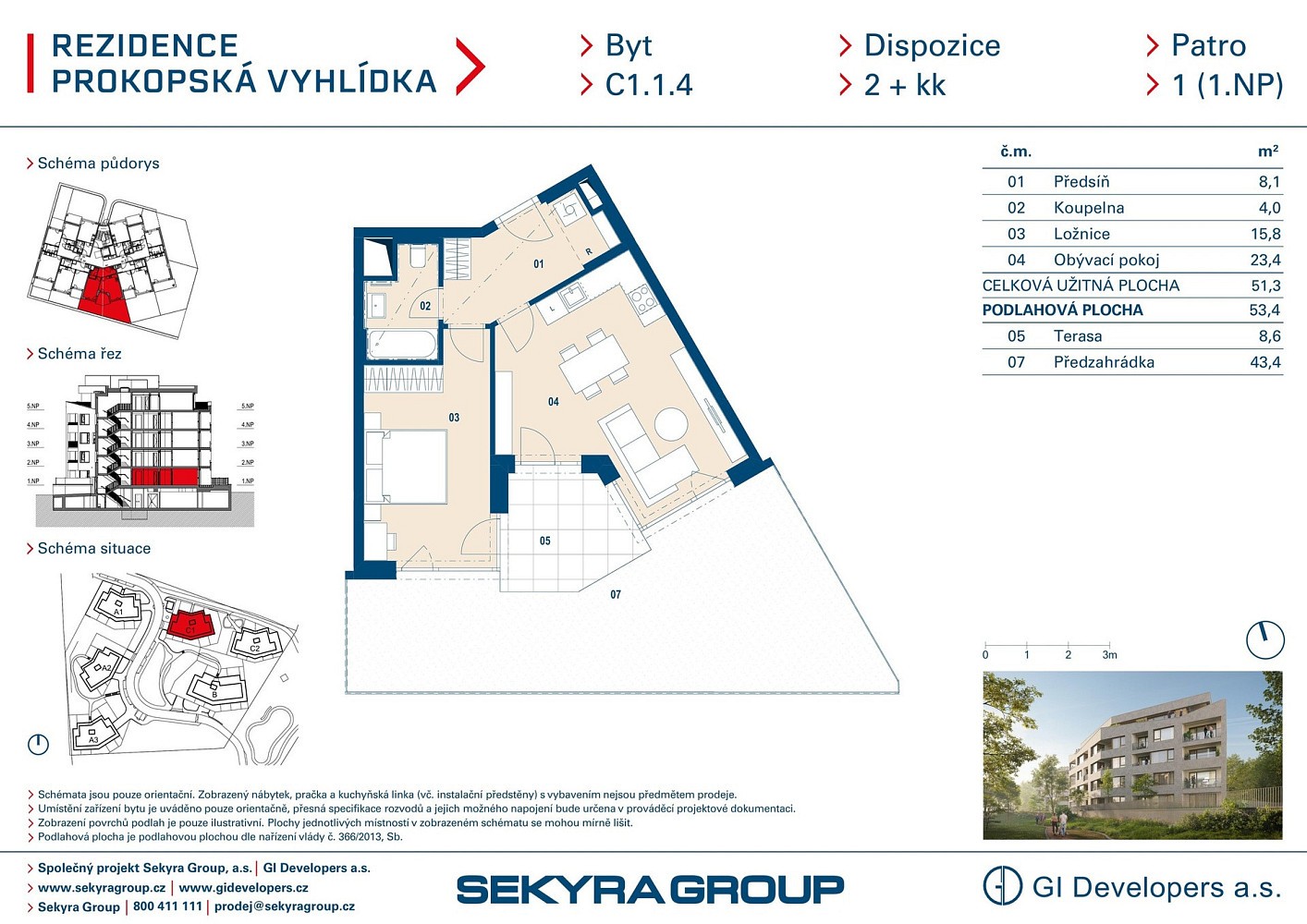 2+kk, Radlická, Praha 5 - Jinonice, 51 m² - 2