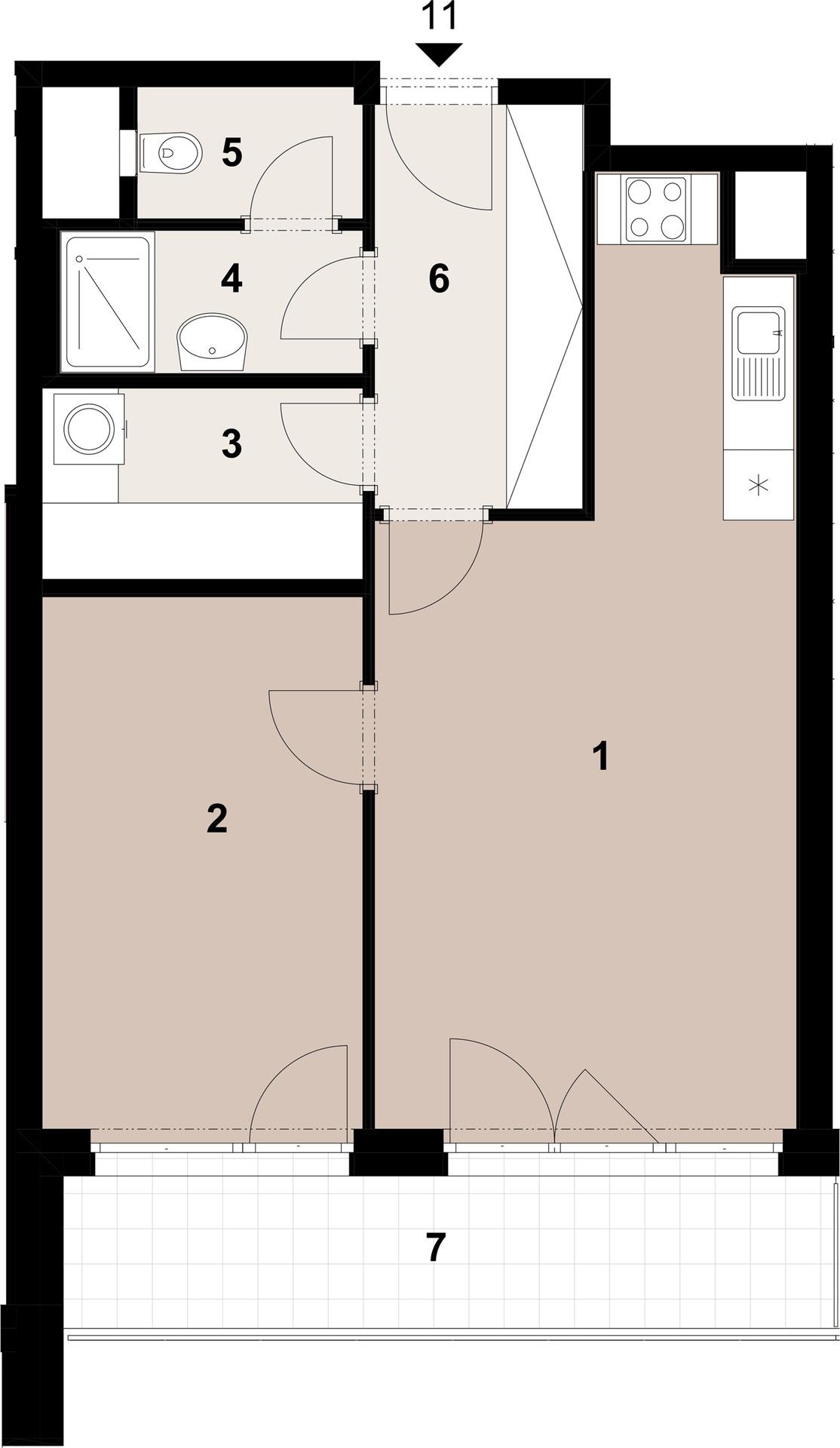 2+kk, Poděbradská, Praha, 52 m² - 2