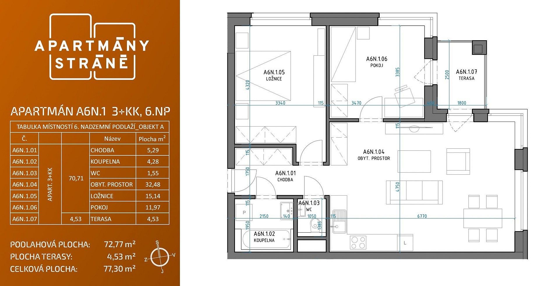 Pronájem byt 3+kk - Nad Stráněmi, Zlín, 73 m² - 2