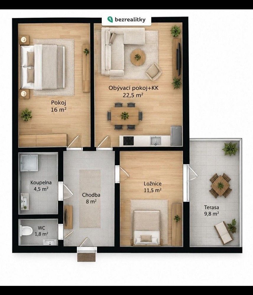 Byt 3+kk · 75 m² · Holubice - Kozinec, okres Praha-západ, Středočeský kraj - 4