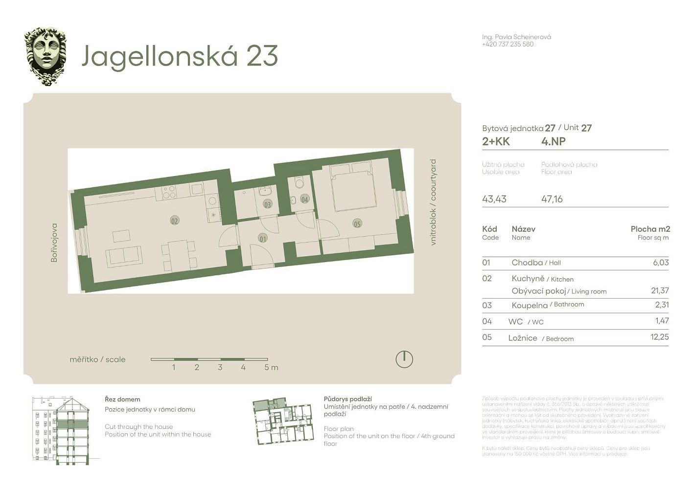 2+kk, Praha - Žižkov, okres Praha 3, Hlavní město Praha, 47 m² - 2