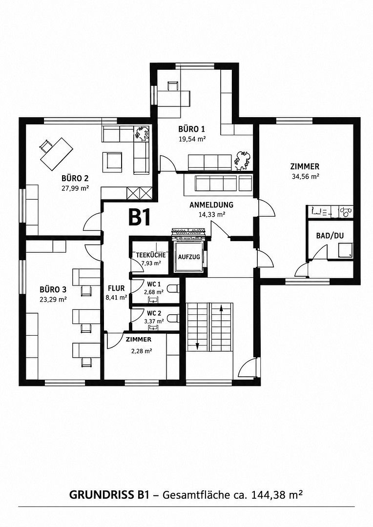 Kanceláře, , Bádensko-Württembersko, 145 m² - 2