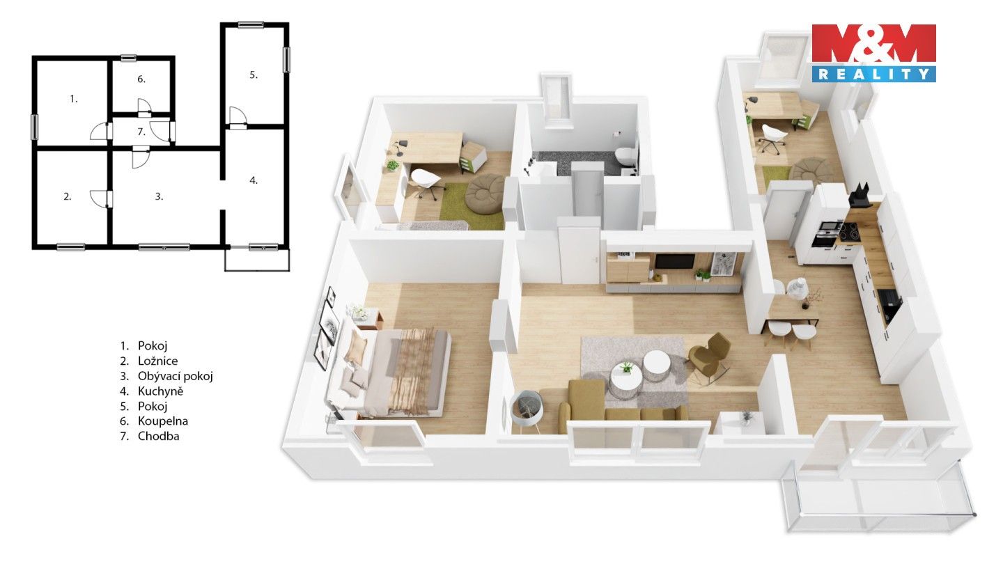 Byt 4+kk · 95 m² · V ořeší, Praha - 4