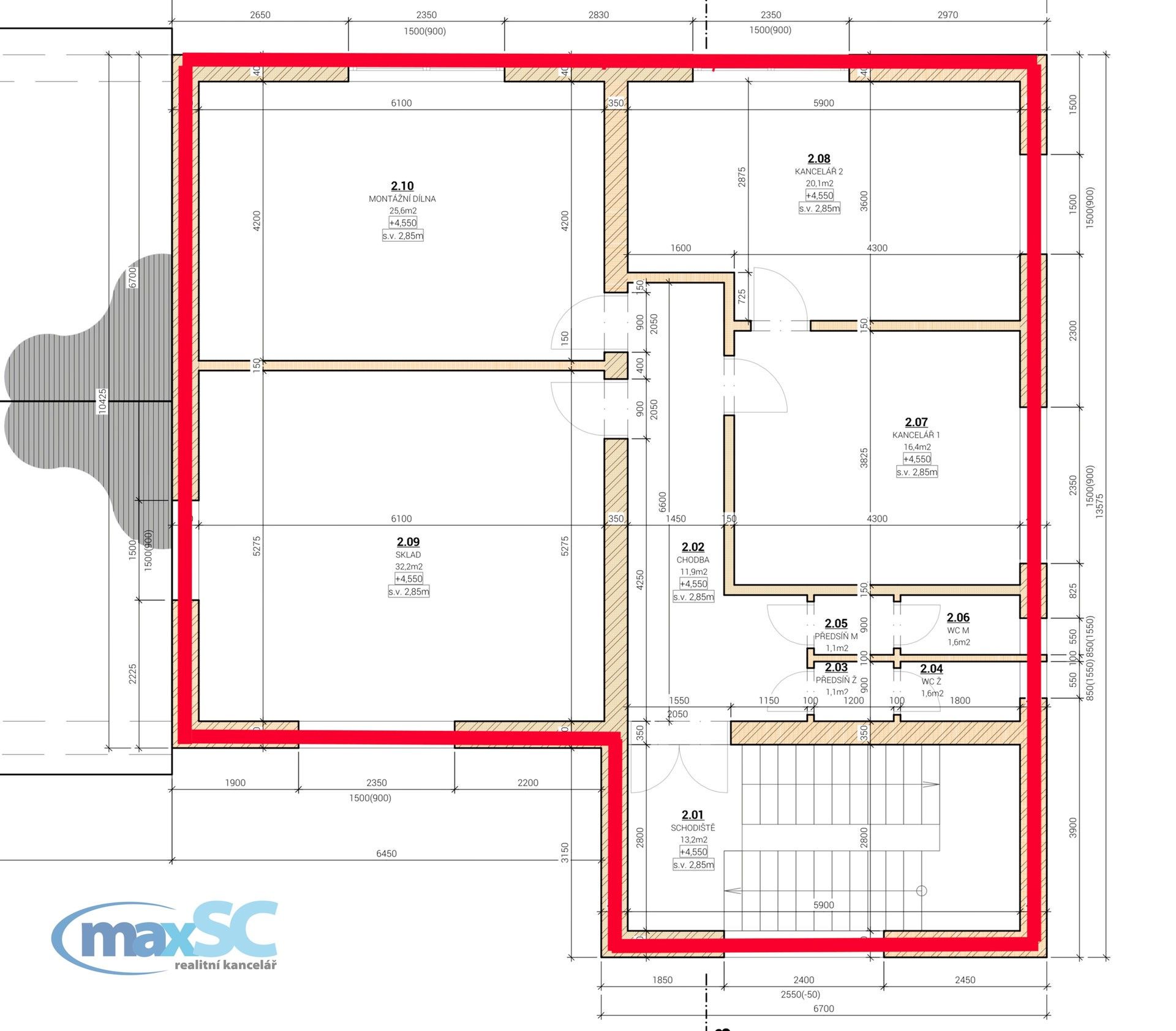 Pronájem kancelář - Platěnice, Moravany, 94 m²
