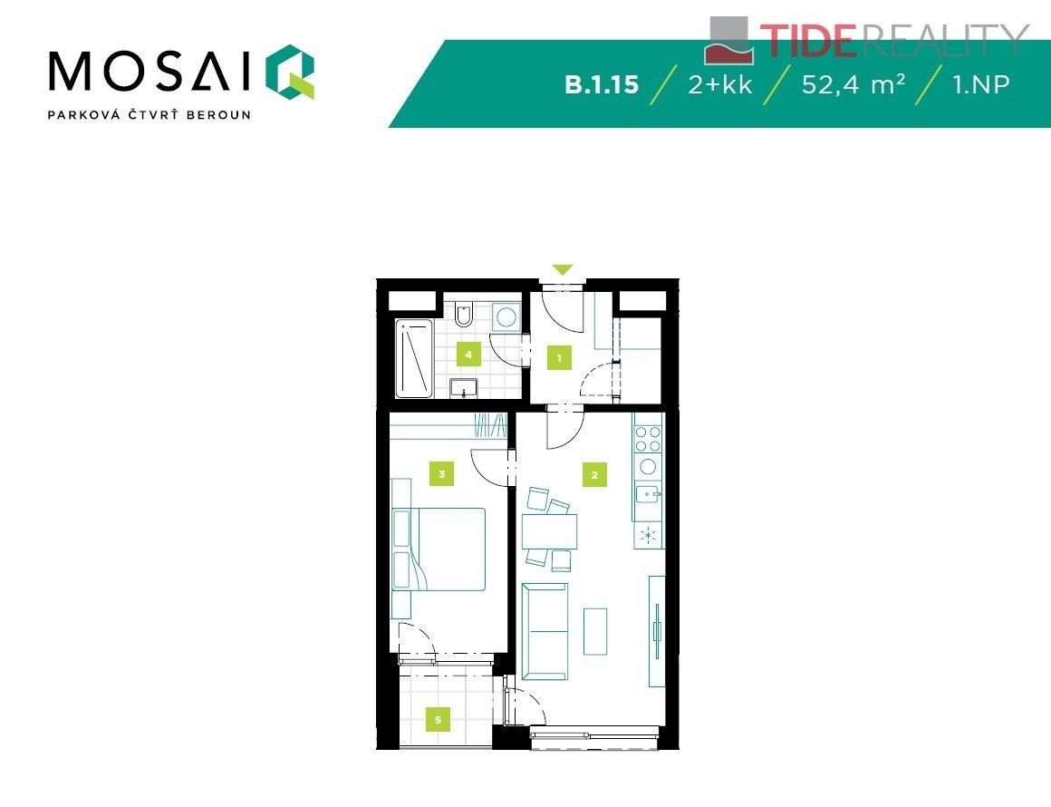 Byt 2+kk · 56 m² · Na Máchovně  , Beroun Beroun-Město - 4
