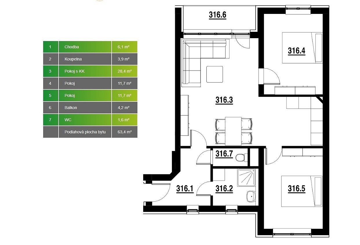 3+kk, Hranice - Hranice I-Město, okres Přerov, Olomoucký kraj, 63 m² - 2