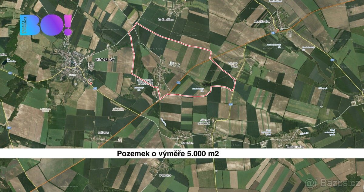 Zemědělské pozemky, Miroslav, 671 72, 5 000 m²