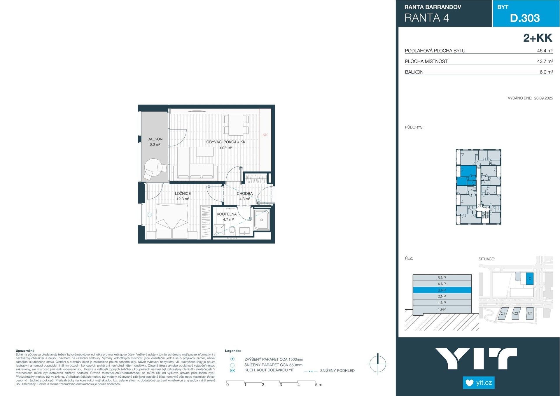 Prodej byt 2+kk - Wassermannova, Praha, 44 m²