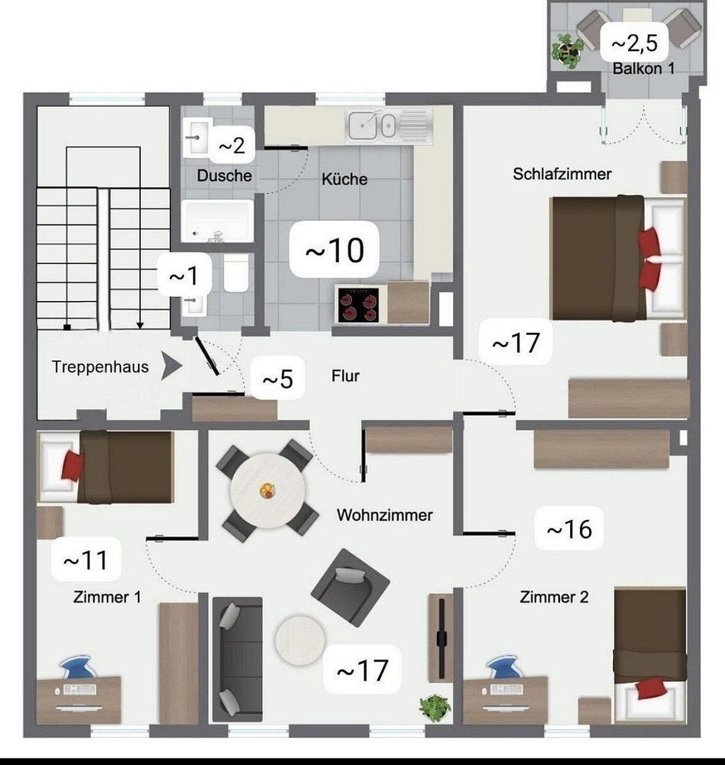 4+1, Darmstadt Darmstadt Hessen 64293, 82 m² - 2