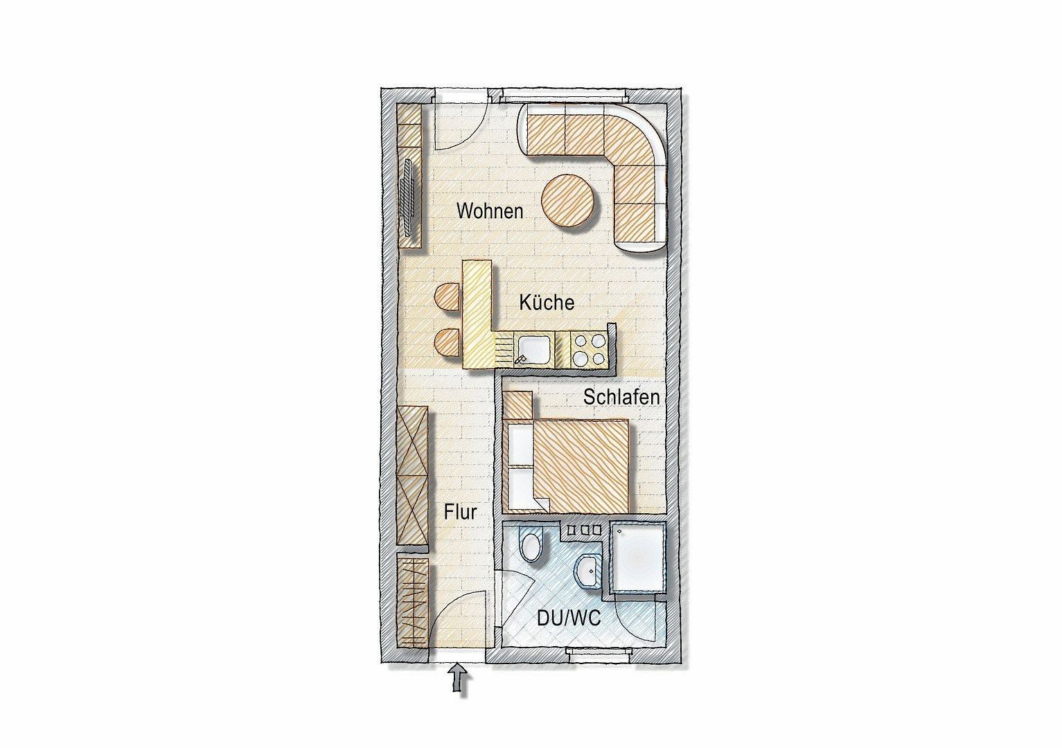 1+kk, Siegfriedstraße 39, , Bavorsko, 40 m² - 2