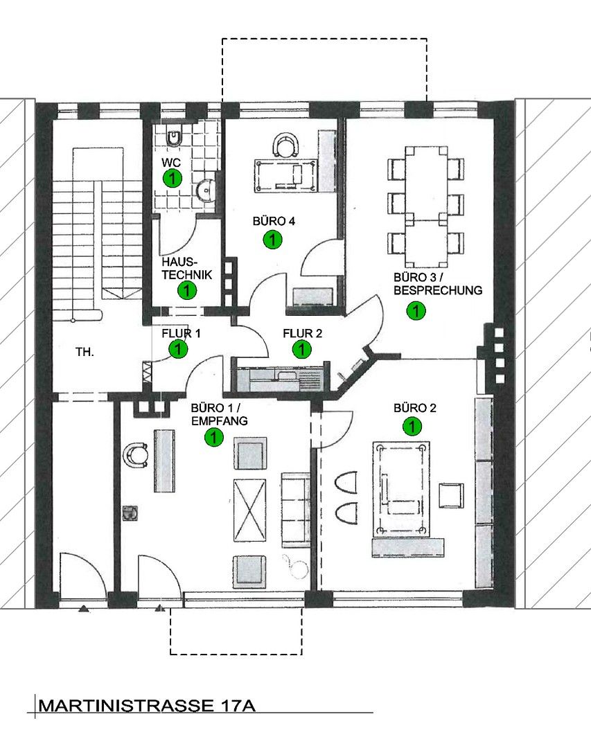 Kanceláře, Martinistraße 17A Osnabrück Osnabrück Niedersachsen 49080, 90 m² - 2