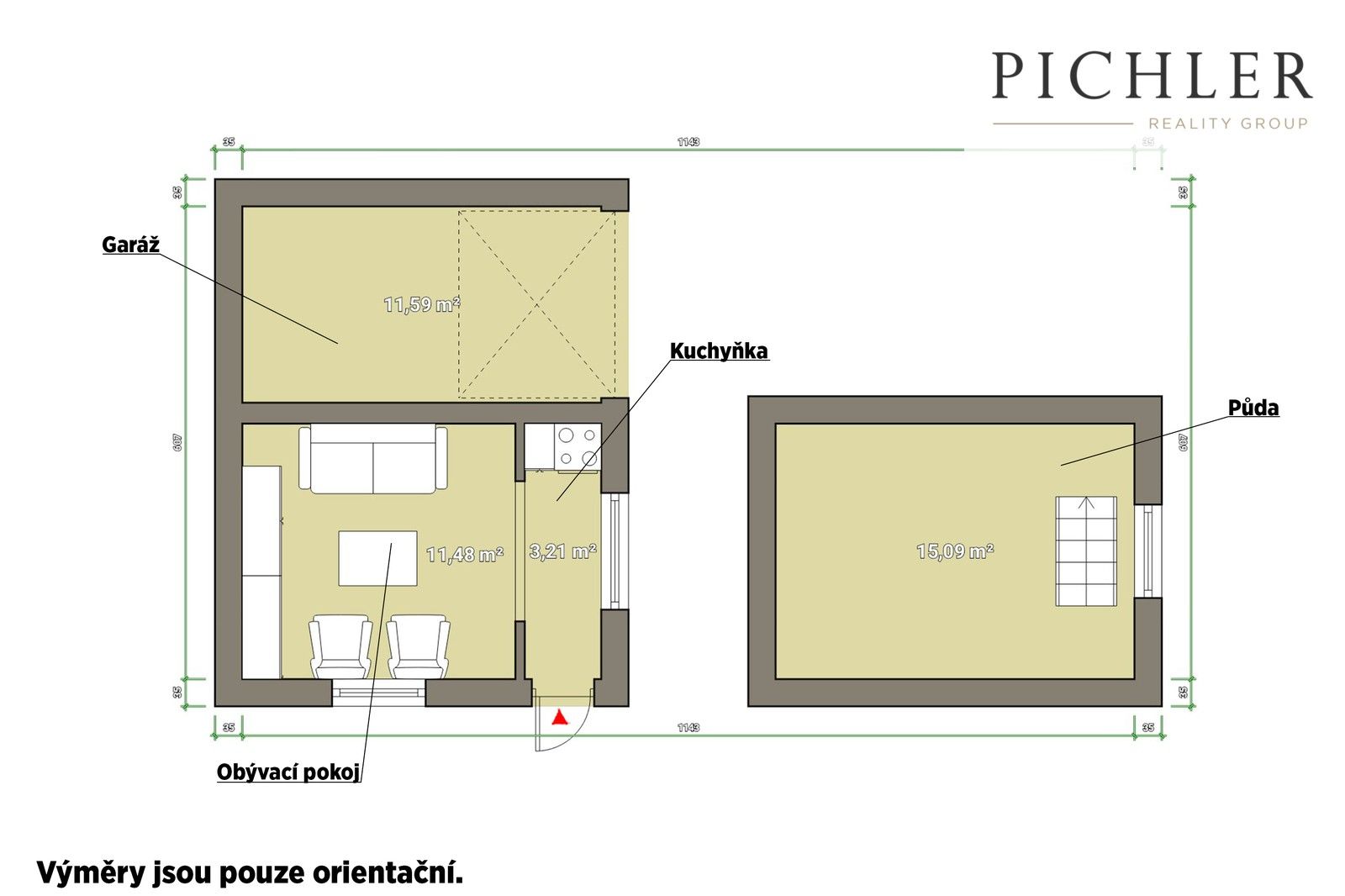 Prodej chata - Starý Plzenec, 42 m²