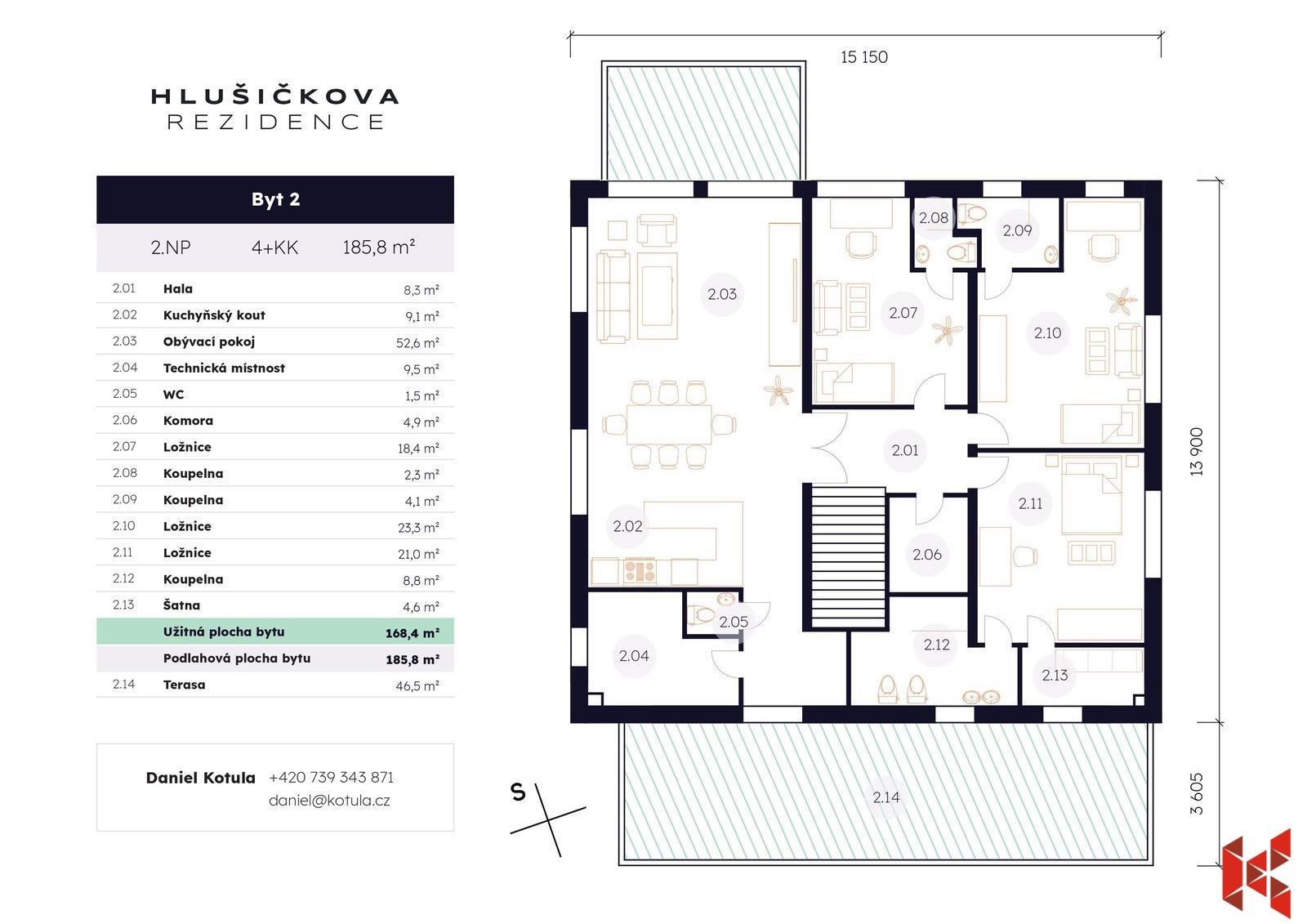 Prodej byt 4+kk - Hlušičkova, Praha, 171 m²