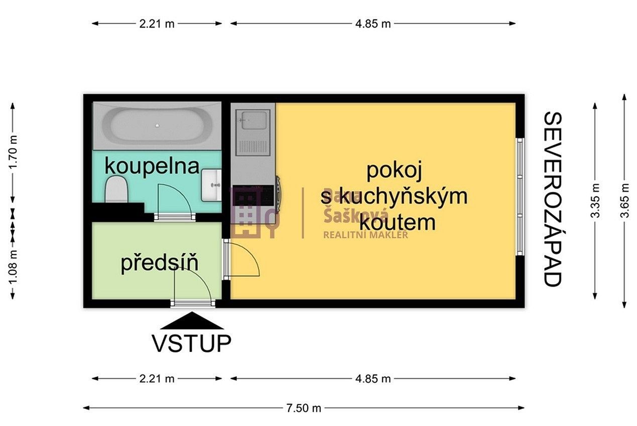 Pronájem byt 1+kk - Jindřichův Hradec - Jindřichův Hradec II, Jihočeský kraj, 23 m² - 5