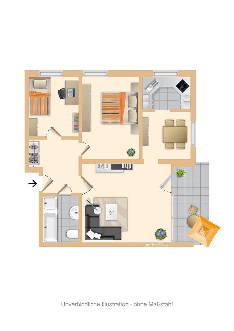 3+1, Am Kardohr, , Šlesvicko-Holštýnsko, 72 m² - 2