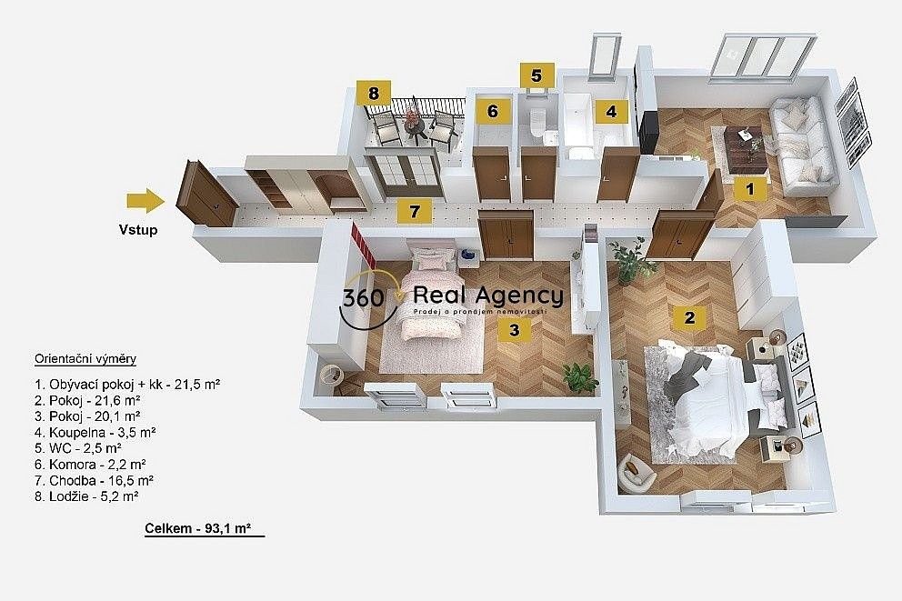 3+kk, Praha - Smíchov, okres Praha 5, Hlavní město Praha, 93 m² - 2