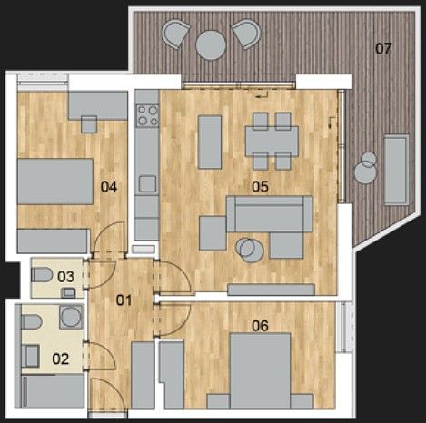 Byt 3+kk, 68,2 m²