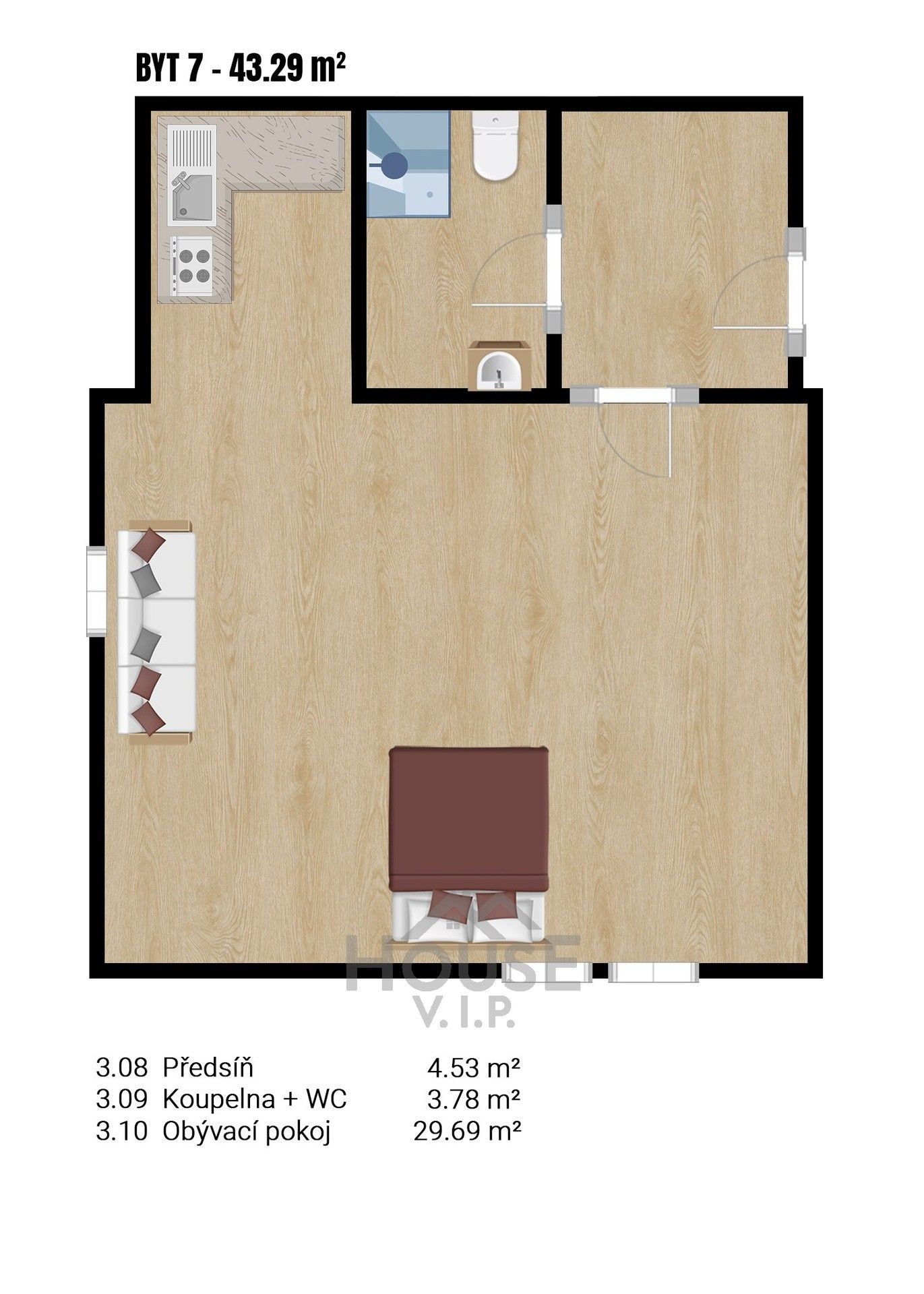 1+kk, Nučice, 43 m² - 2
