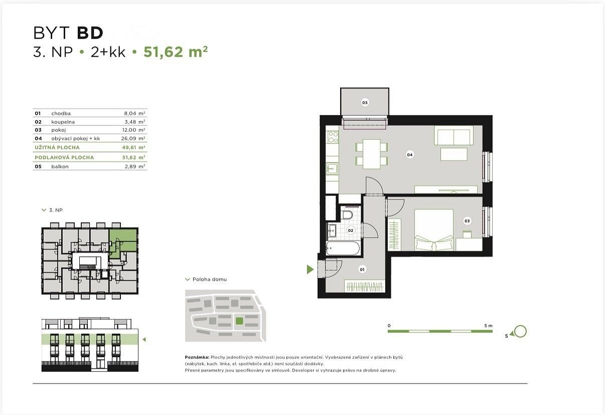 Byt 2+kk · 52 m² · Křižanská, Praha 8 - Ďáblice - 4