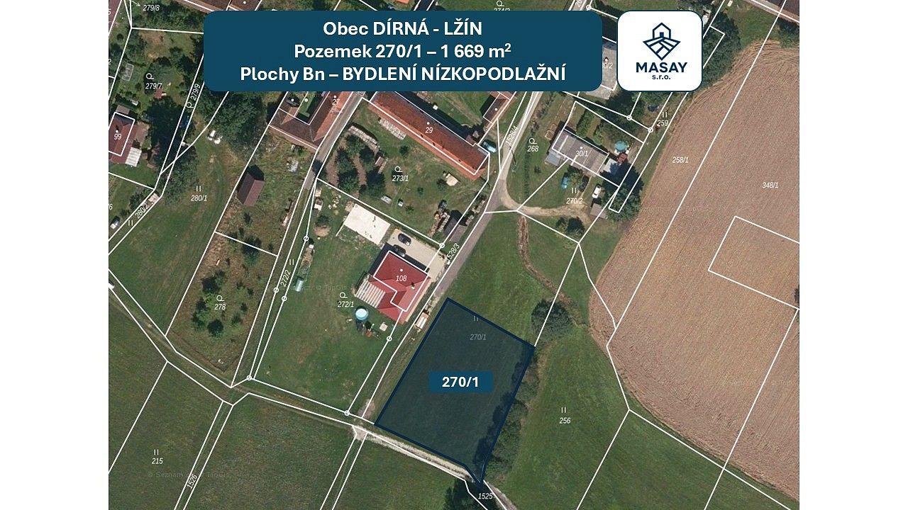 Pozemky pro bydlení, Dírná - Lžín, okres Tábor - 1