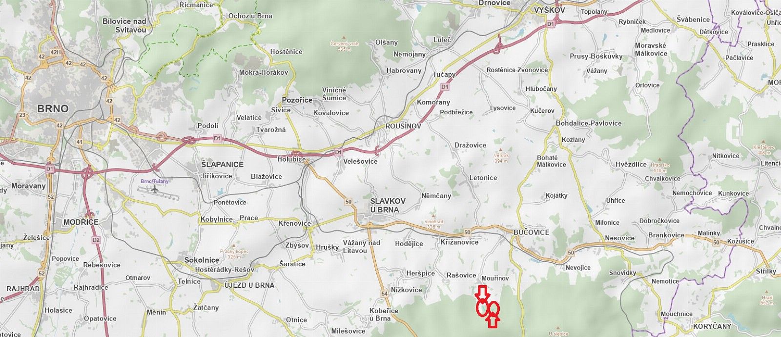 Lesy, Mouřínov - Nýřany, okres Vyškov, Jihomoravský kraj