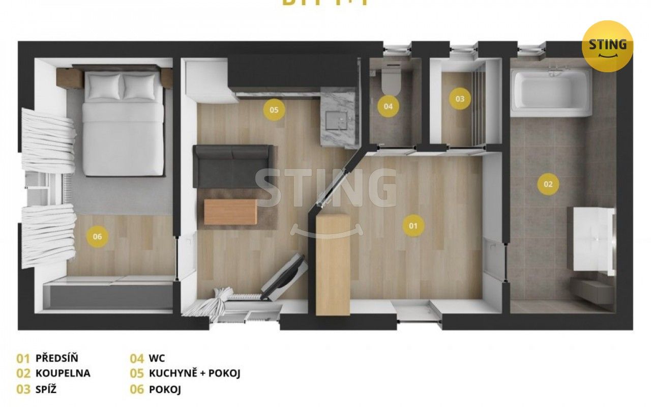 Pronájem byt 1+1 - Hviezdoslavova, Opava, 40 m²