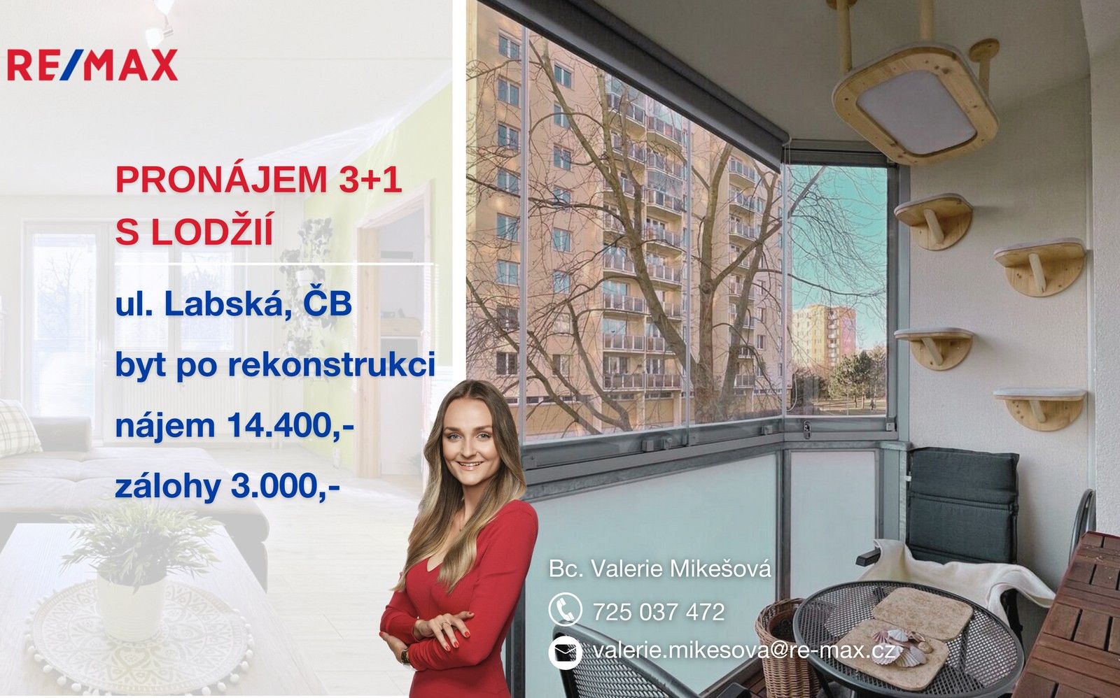 3+1, Labská, České Budějovice, 76 m²