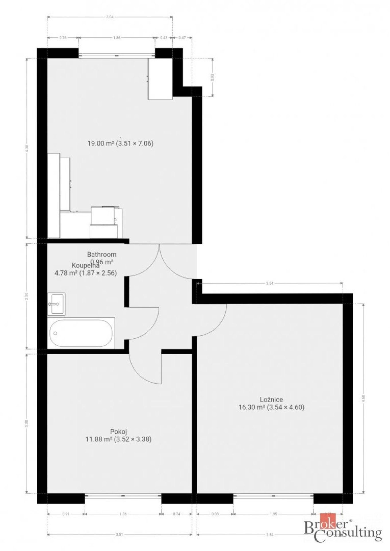 2+1, Červenkova, Přeštice, 52 m² - 2