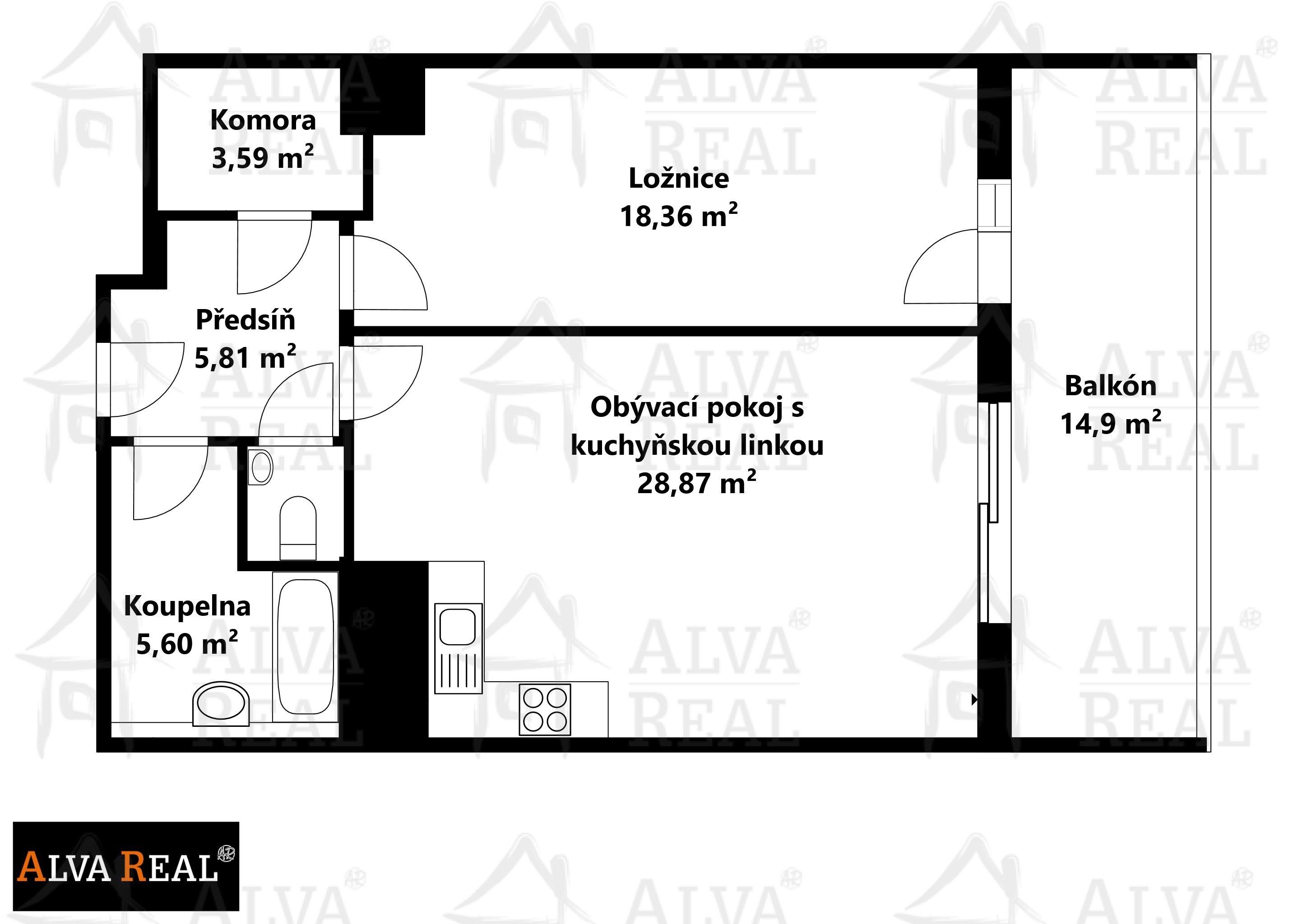2+kk, Bratislavská,Brno-střed,Brno, 63 m²