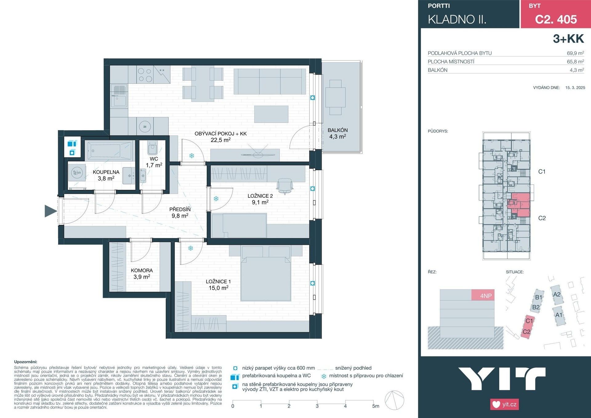 Prodej byt 3+kk - Ke stadionu, Kladno, 66 m²