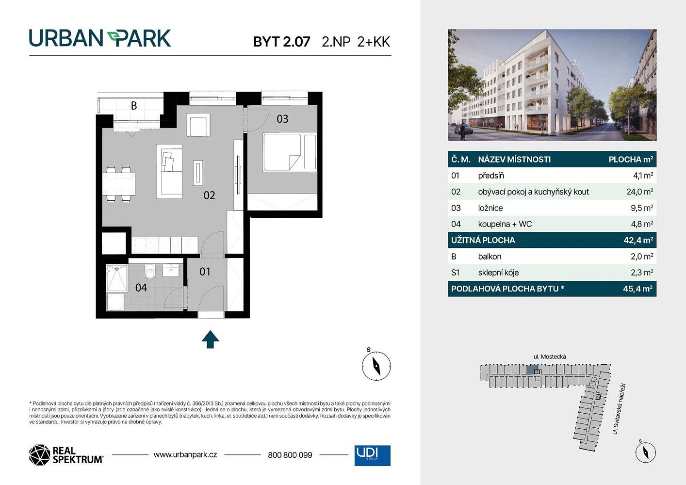 Byt 2+kk · 45 m² · Brno - Husovice - 3