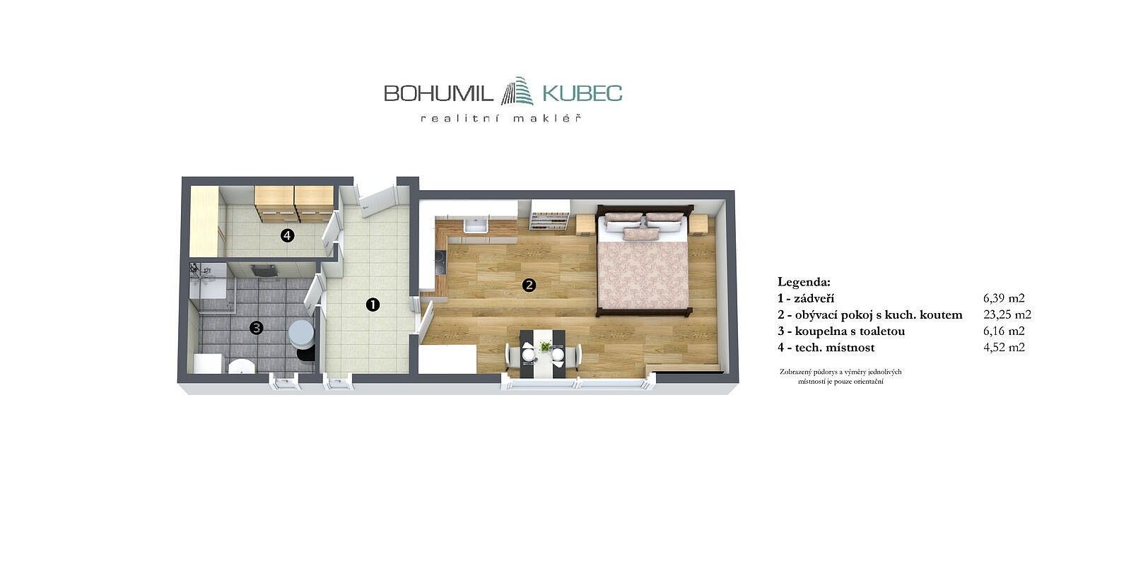 Byt 1+kk · 40 m² · Veselí nad Lužnicí - Veselí nad Lužnicí I, okres Tábor, Jihočeský kraj - 4
