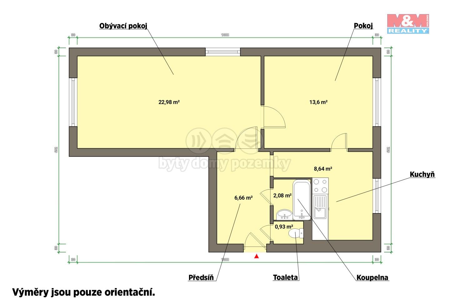 Byt 2+1 · 55 m² · Kosmová, Toužim - 3