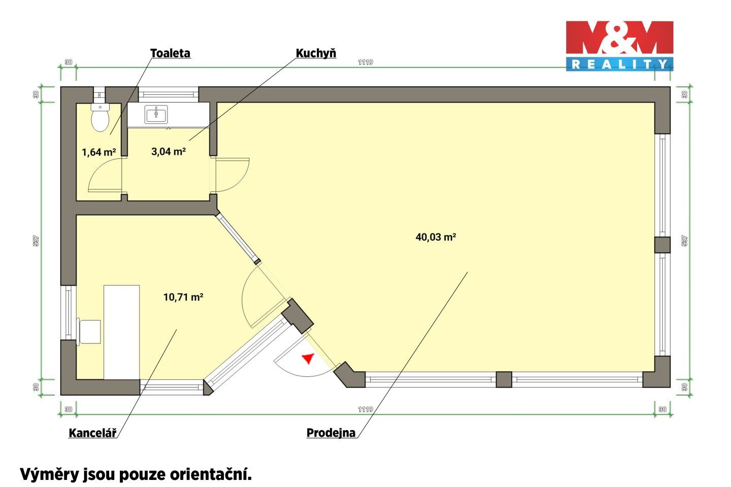 Pronájem obchodní prostory - U Hilarie, Cheb, 55 m² - 5