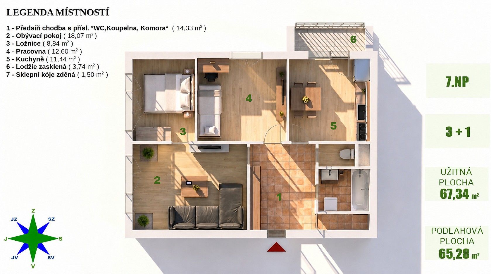 3+1, Okružní, Český Těšín, okres Karviná, 68 m²