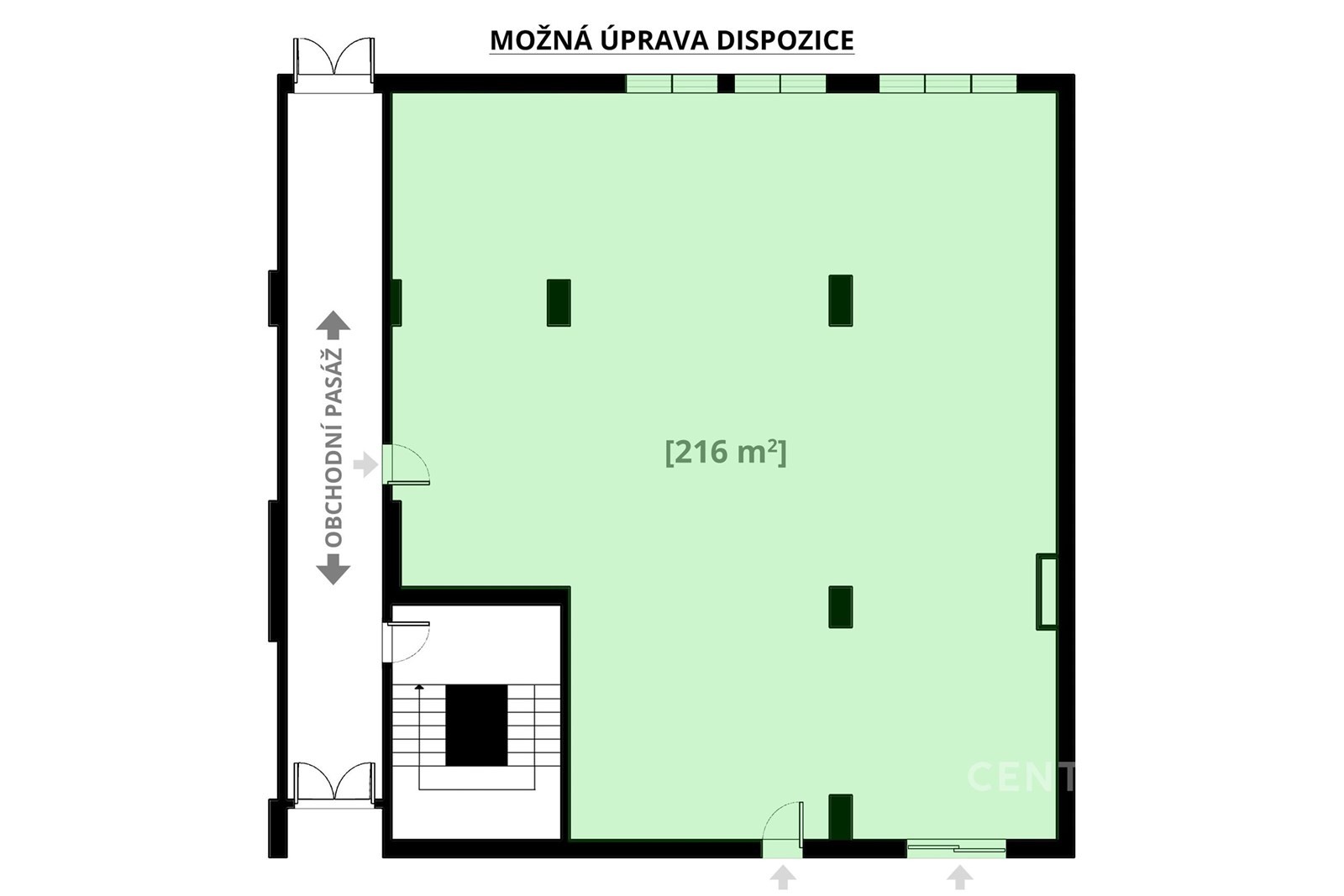 Obchodní prostory · 216 m² · Tyršovo nám. 1732, Roztoky - 3