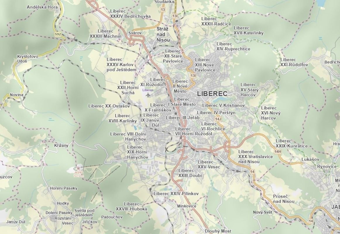 Komerční pozemek · 14 792 m² · Liberec - 3