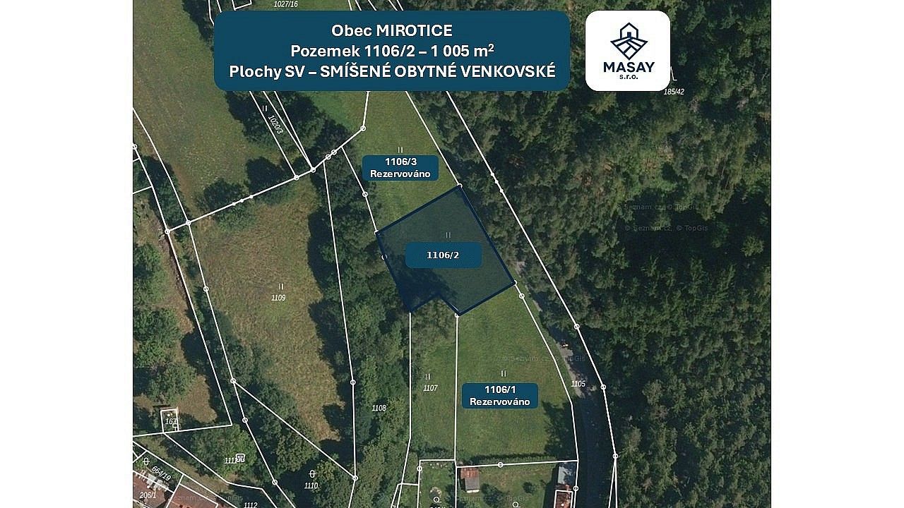 Pozemky pro bydlení, Mirotice, okres Písek - 1