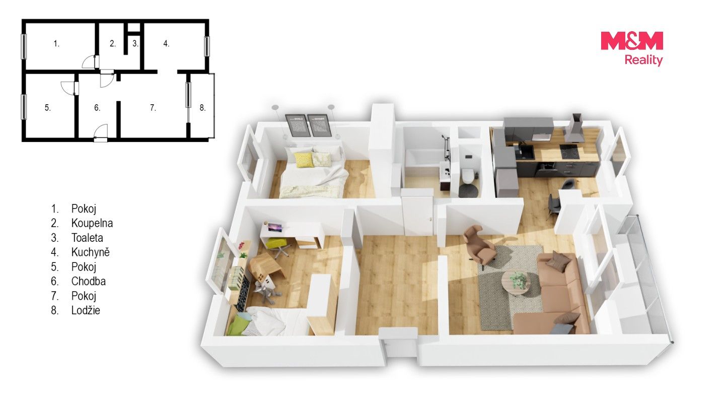 Prodej byt 3+1 - Bratří Čapků, Česká Lípa, 66 m² - 2