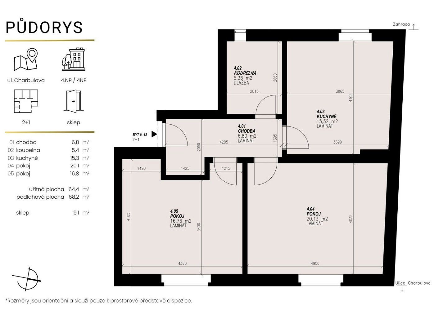 Prodej byt 2+1 - Brno - Černovice, okres Brno-město, Jihomoravský kraj, 65 m² - 5