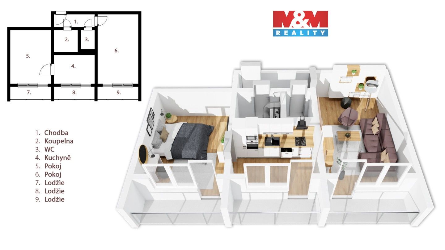 2+1, U stadionu, Mladá Boleslav, 54 m²