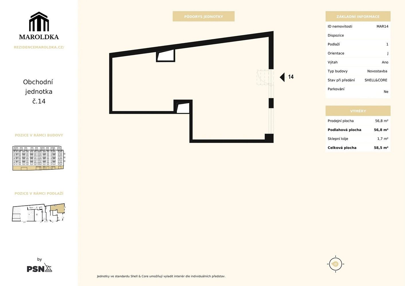 Prodej obchodní prostory - Praha - Nusle, okres Praha 4, Hlavní město Praha, 57 m² - 2