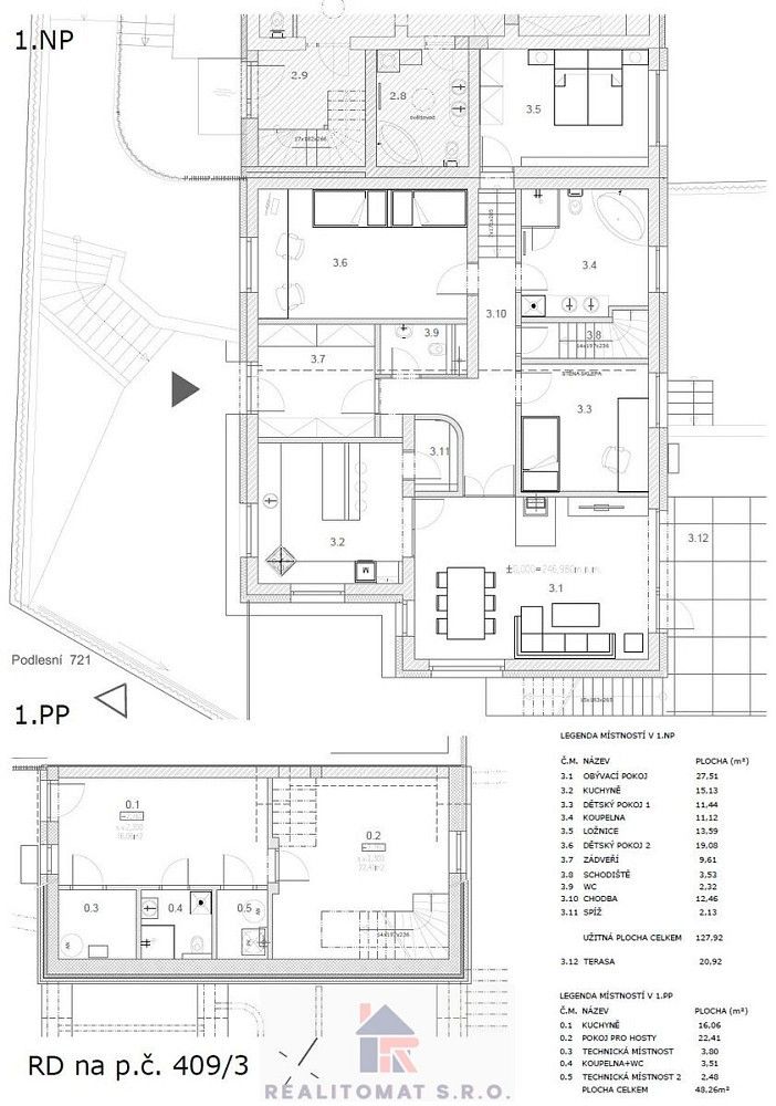 Pronájem rodinný dům - Pod lesem, Praha 4 - Komořany, 325 m² - 5