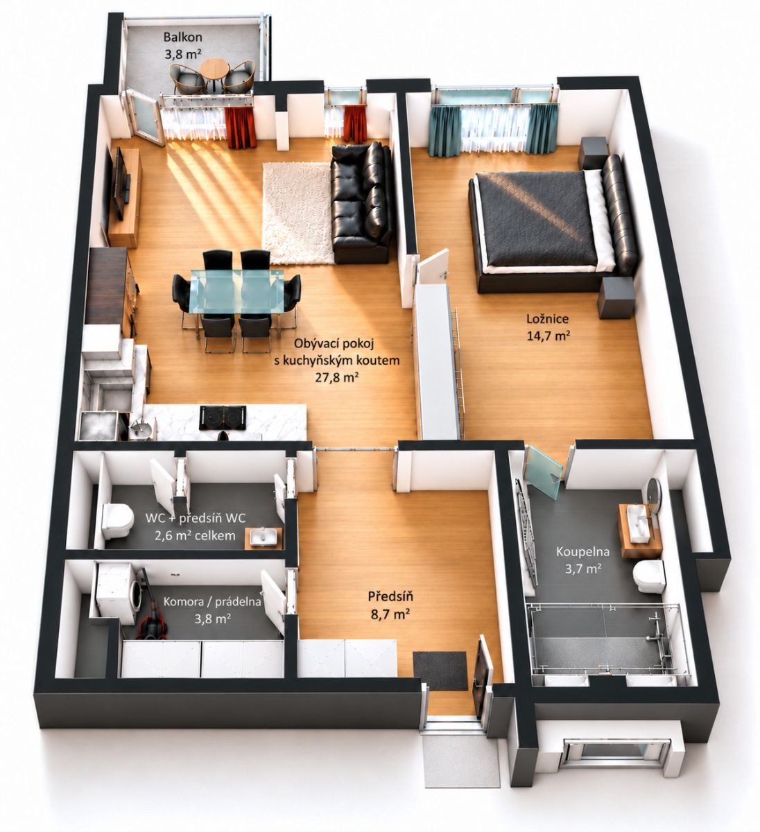 Byt 2+kk · 65 m² · Švédská, Praha - 4