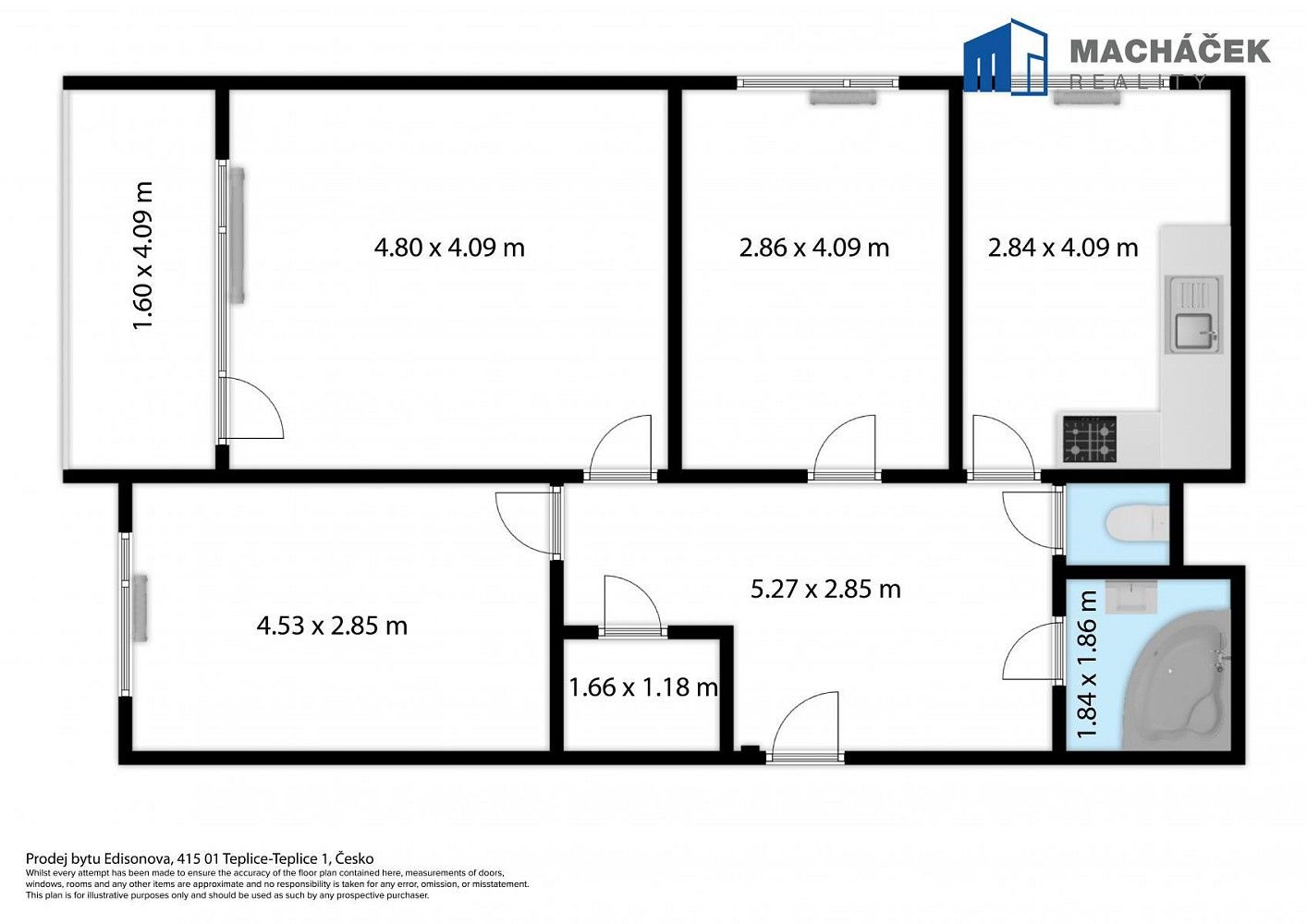 3+1, Teplice - Trnovany, Ústecký kraj, 80 m² - 2