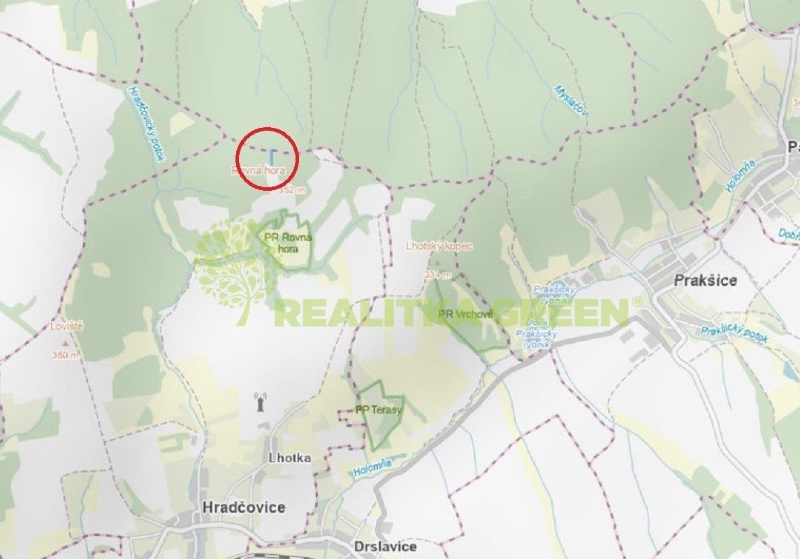 Prodej les - Lhotka, Hradčovice, 1 887 m²