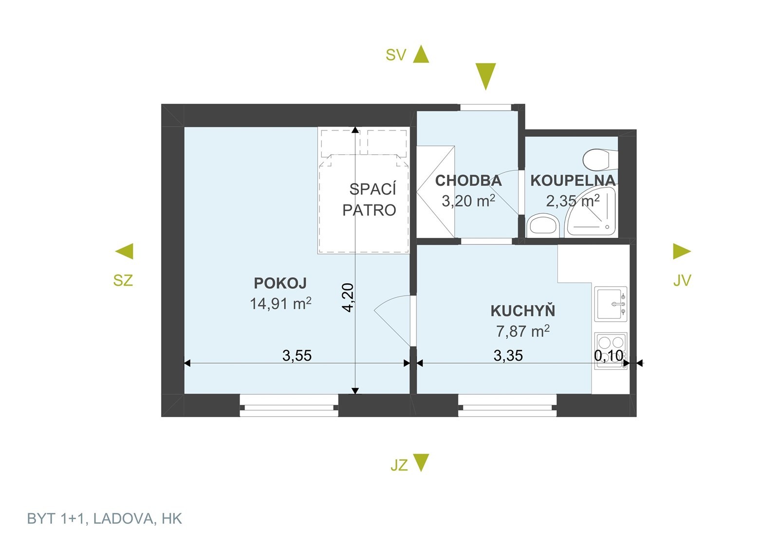 Byt 1+1 · 29 m² · Ladova, Hradec Králové - 4