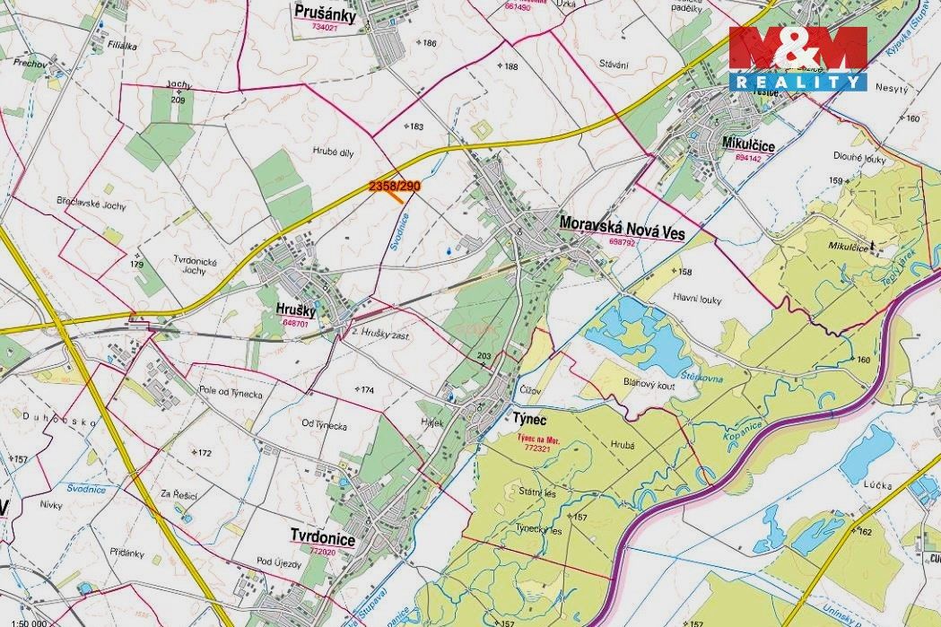 Prodej pozemek pro bydlení - Hrušky, 691 56