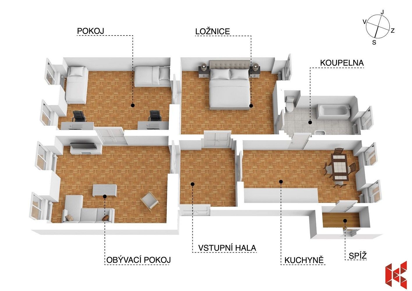 Byt 3+1 · 96 m² · Stroupežnického, Praha 5 - Smíchov - 3