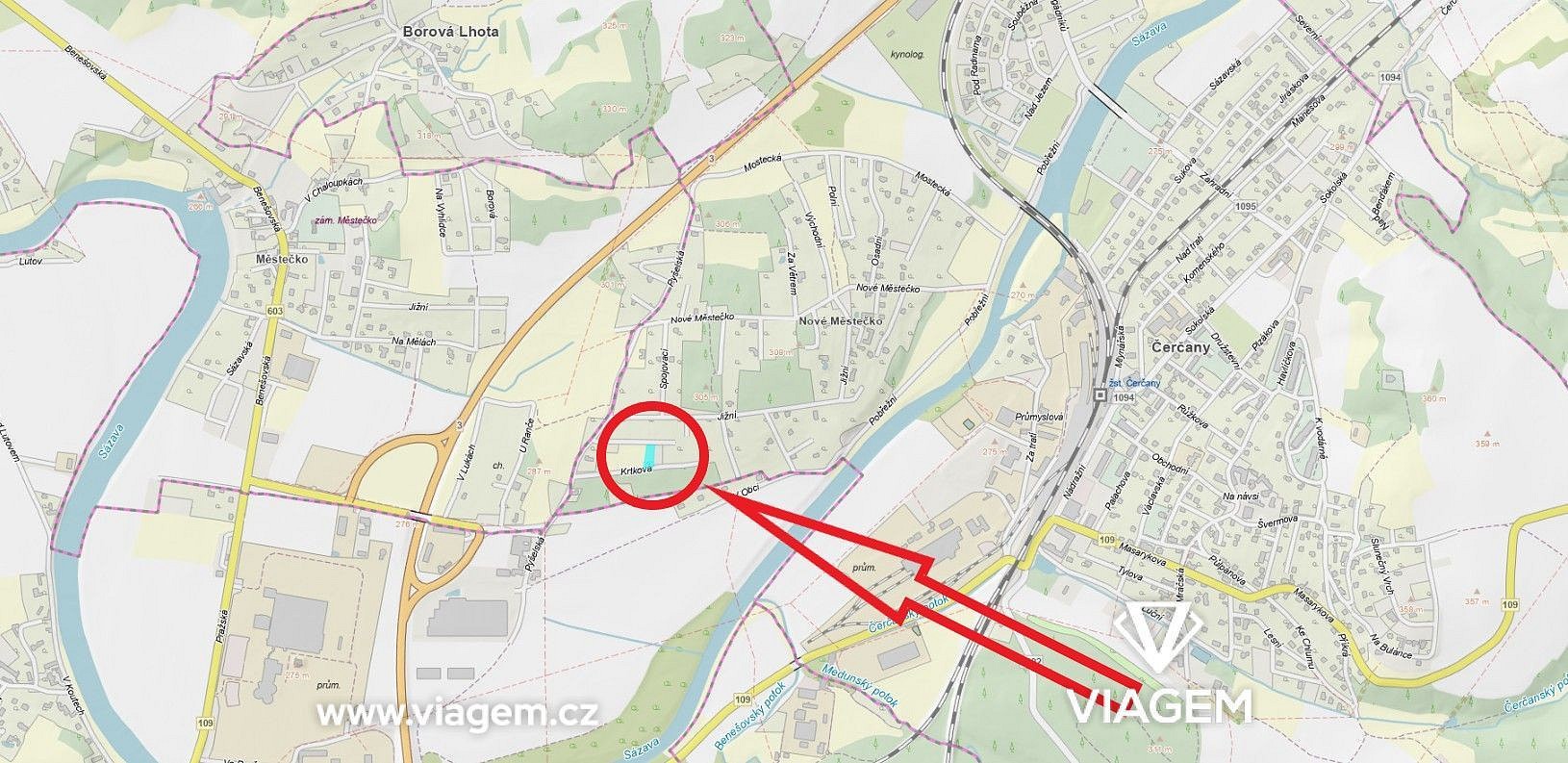 Pozemek pro bydlení · Čerčany, okres Benešov - 3